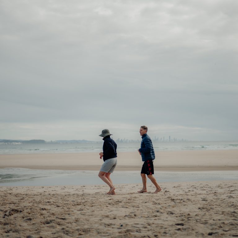 Neurological rehabilitation walk on beach